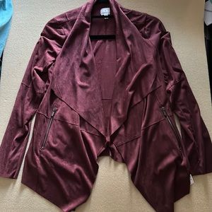 Dress Barn Burgundy Suede Jacket (XS)